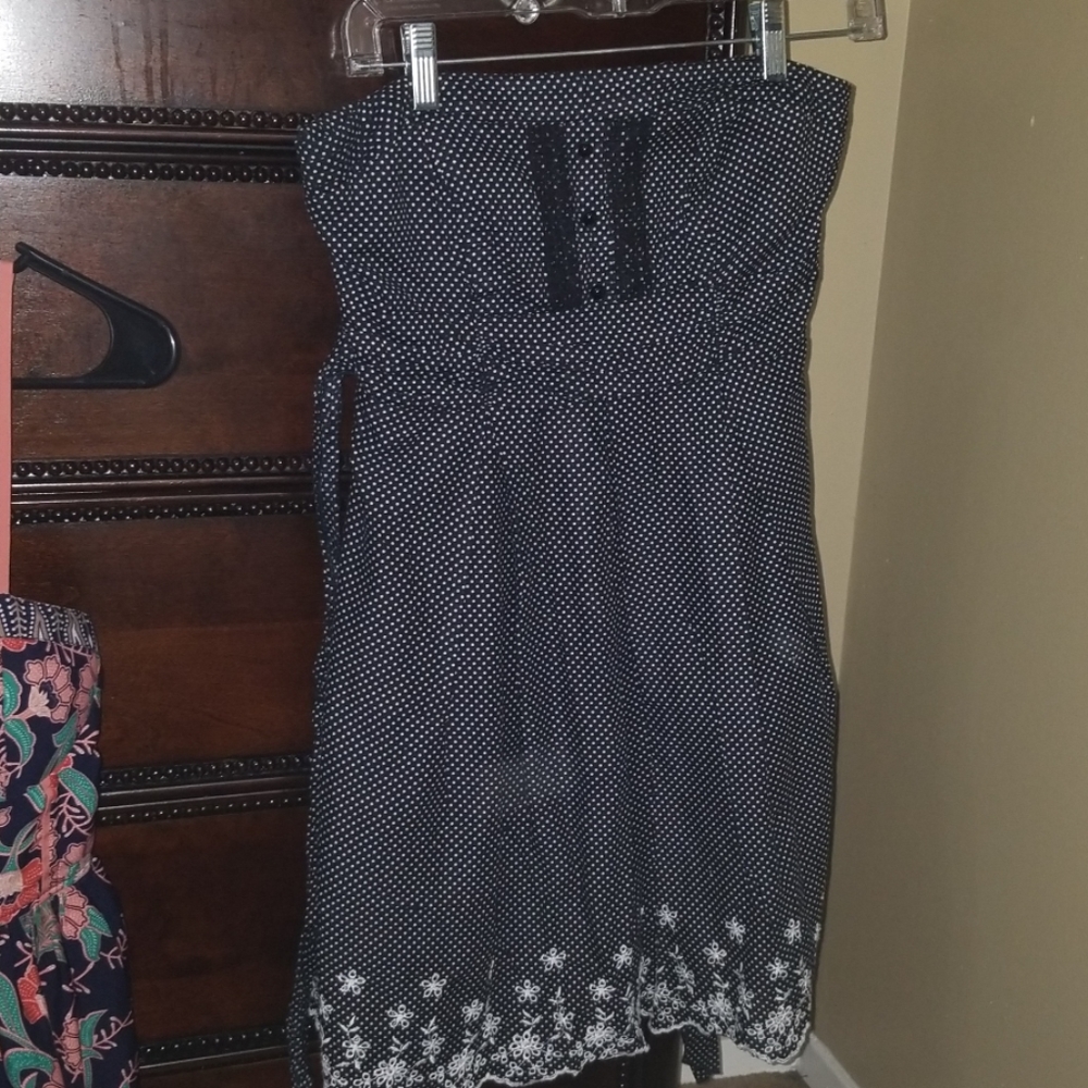 Black strapless mini summer dress